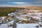 Aerial scenery with roundabout at winter in Poland