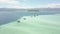 Aerial Scenic flyover footage of a remote sandbar in the Philippines.