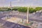 Aerial scenic view of the Eiffel tower, river Seine and Place de la Concorde