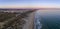 Aerial seascape of famous Montegordo beach, Algarve.