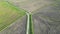 Aerial serene evening rural path