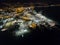 Aerial, Shipping Container Depot At Night