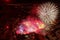 Aerial shoot of the Toumba Stadium with fireworks