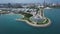 Aerial shoreline view of Lake Michigan in Chicago, Illinois