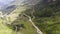 Aerial shot Alps road scenary