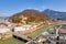 Aerial shot of the amazing cityscape of Salzburg in Austria