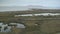 Aerial shot of Amtrak train and Great Salt Lake