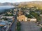 Aerial Shot of An ancient church in Jalpan de Serra, Queretaro. Mexico. Aerial Shot of Franciscan Mission of Jalpan