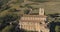 A aerial shot of a ancient house