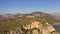 Aerial shot of ancient temple of Jupiter Anxur. Terracina, Italy