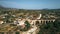 Aerial shot of arched bridges in Spain