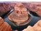 Aerial shot of the Arizona lake and the Horseshoe Bend in the Grand Canyon, USA