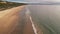 Aerial shot of beautiful beach Costa Caparica in Portugal