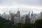 Aerial shot of a beautiful cityscape of Hong Kong from the Victoria Peak