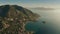 Aerial shot of beautiful coastal scenery near town of Nydri, Greece