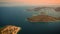 Aerial shot of a beautiful coastline in  Sithonia, Halkidiki, Greece