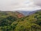 Aerial shot of the beautiful jungles on the mountains in Kauai Island, Hawaii