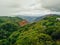 Aerial shot of the beautiful jungles on the mountains in Kauai Island, Hawaii