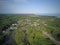 Aerial shot of a beautiful Port Bruce Provincial Park in Aylmer, Ontario, Canada on a sunny day