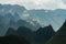 Aerial shot of a beautiful summit under the clouds in Vietnam