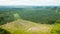 Aerial shot in borneo of palm oil, rubber and jungle