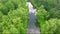 Aerial shot of calm river amidst trees