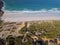 Aerial shot of camp ground on Cape Le Grand beach, Western Australia