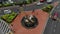 Aerial shot of the Cat Statue in Jalan Padungan, Kuching