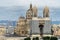 Aerial shot of the Cathedrale de la Major, Marseille, France