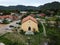 Aerial shot of a Catholic church in Cavalcante de Goias, Chapada dos Veadeiros National Park, Brazil