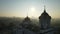 Aerial shot The city Luck. Summer morning Central Cathedral. Ukraine