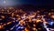 Aerial shot of city of Samobor with night lights