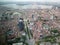 Aerial shot of the cityscape of Hanoi during the day in Vietnam