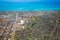 Aerial shot of the cityscape of Honolulu in Hawaii during daylight