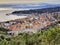 Aerial shot of the cityscape of Varazze, Savona, Italy