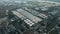 Aerial shot of clarifiers of a wastewater treatment plant in Moscow, Russia