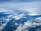 Aerial shot of cloudscape from airplane pov