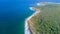 Aerial shot of coast line around Noosa in the Sunshine coast