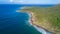Aerial shot of coast line around Noosa in the Sunshine coast