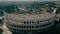 Aerial shot of Colosseum amphitheatre in Rome, Italy