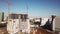 Aerial shot: construction of apartment building.