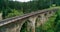 Aerial shot construction worker on railways. Engineer work on railway. Engineer walking and check track work on railways