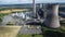 Aerial shot of the cooling towers of Fiddlers Ferry Power Station in Warrington