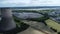 Aerial shot of the cooling towers of Fiddlers Ferry Power Station in Warrington