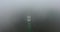 Aerial shot of cruise ship in Baltic sea in a fog