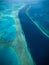 Aerial shot of the deep ocean in different tones of blue