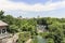 Aerial shot of Delacorte Theater in Central Park