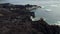 Aerial shot, drone point of view picturesque landscape view volcanic formations and Atlantic Ocean view. San Miguel Island,