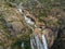 Aerial shot of the Ezaro waterfall in Galicia, Spain