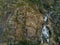 Aerial shot of the Ezaro waterfall. Galicia, Spain